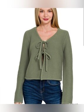 NWOT Zenana Tie Front Sweater Cardigan